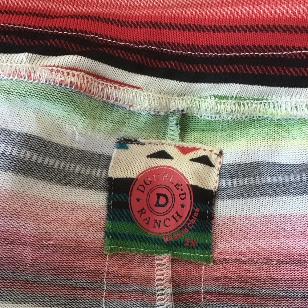 NEW Double D Ranch Colorful Serape Stripe Wide Leg Palazzo Western Pants 2X - Picture 4 of 4